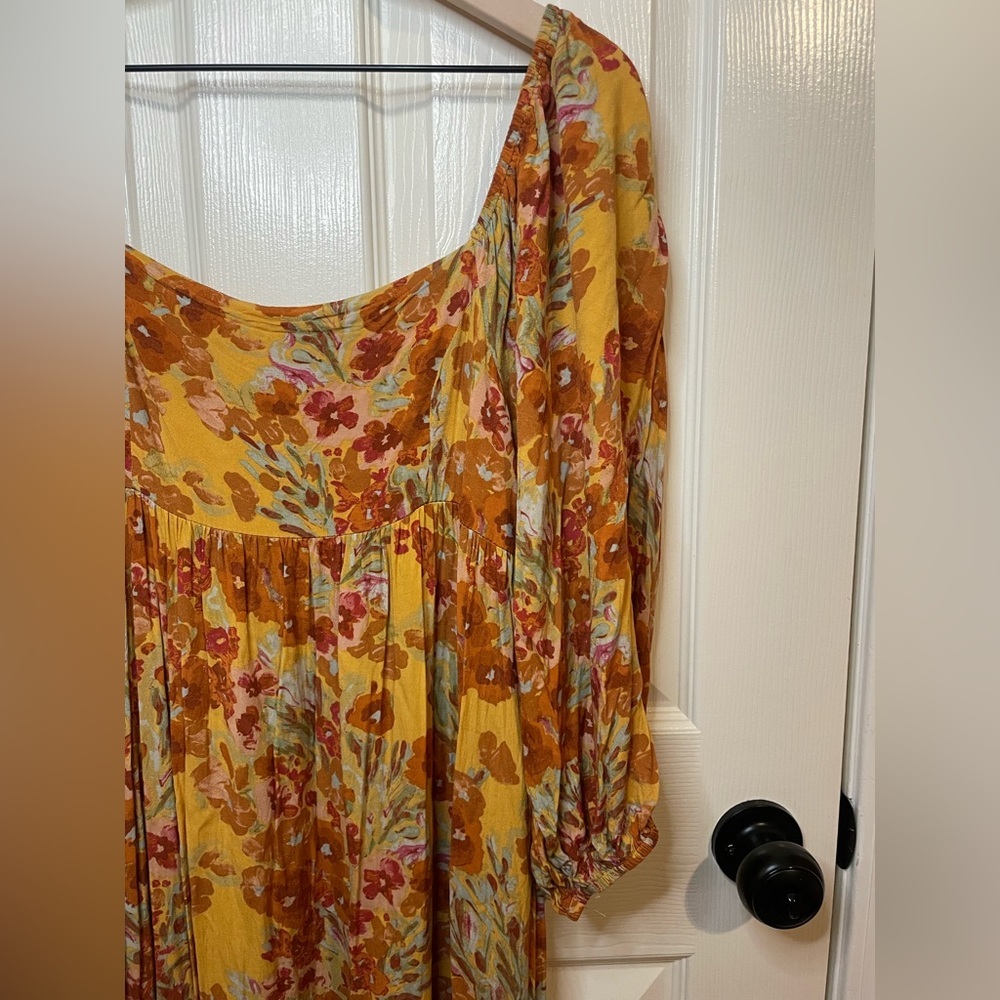 Vestique Whimsical Cottagecore Floral Poppy 3/4 Sleeve Maxi Dress Size Medium - Picture 4 of 10